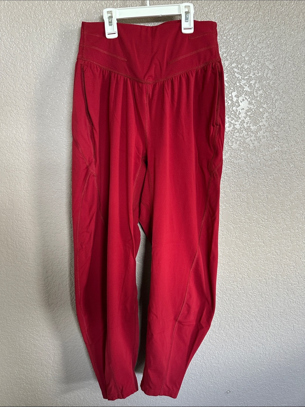 Free People Red High-Waist Jogger Pants